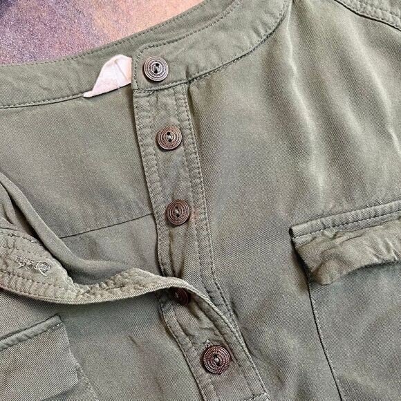 Altar’d State Olive Green Long Sleeve Drawstring Dress Medium - Picture 9 of 13